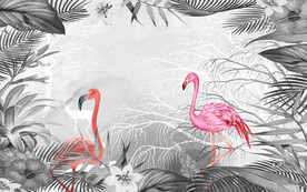 火烈鸟装饰画 TIF分层