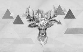 鹿头 简欧 装饰画 TIF分层