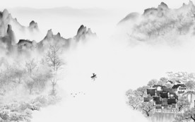 中国风爆款新山水画 TIF分层