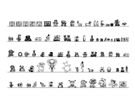 儿童毛茸玩具cad图块