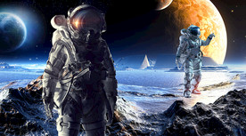 星球宇航员背景墙