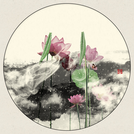 高雅荷花装饰画