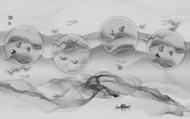 新品山水画高档画 TIF分层