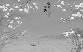 花鸟山水画高档画 TIF分层