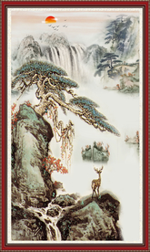 迎客松 松鹤图