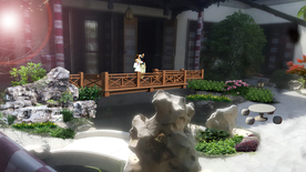 中式庭院景观设计效果图