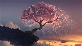 超大气超唯美梦幻仙境粉色樱花