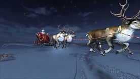 圣诞老人圣诞麋鹿在天上飞