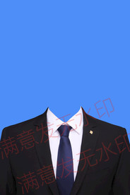 男士蓝色西装证件照模板