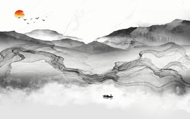 意境山水电视背景 TIF分层