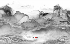 高端山水电视背景 TIF分层