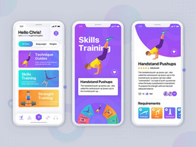 紫色引导页插画sketch模板