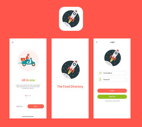 手机登录页配送快递送货送餐扁平