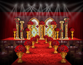 欧式红金色仪式区