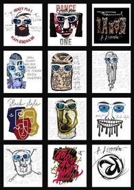 抽象手绘涂鸦人头