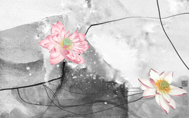 荷花新高端山水画 TIF分层