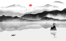 意境背景新山水画 TIF分层