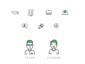 sketch绿色创意线稿线性学