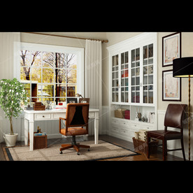 美式风格大宅装修书房效果图