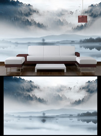 山水情电视背景墙