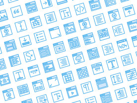 sketch蓝色方形线性线稿图