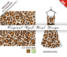 矢量野性豹纹四方连续