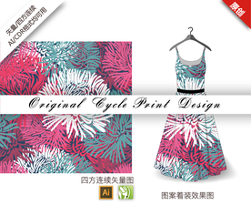 矢量手绘刺儿菜四方连续