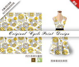 矢量抽象几何线条四方连续