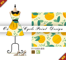 矢量水果梨四方连续