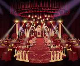 红金色婚礼仪式区