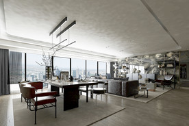 现代 客餐厅3D模型