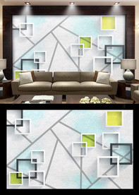 几何图案电视背景墙