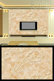 欧式花纹背景墙