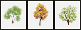 植物树无框画三联