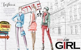 时尚女装店背景墙