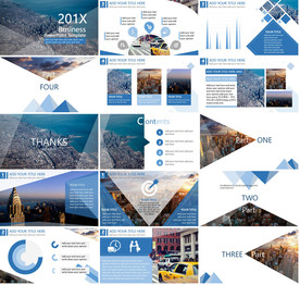 时尚欧美风多彩商务PPT