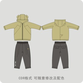 男童连帽针织套装