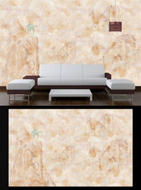 大理石山水电视背景墙