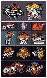矢量篮球运动文化系列