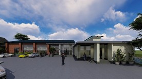 餐厅会所酒楼外观效果图