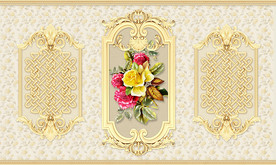 欧式花纹护墙板壁画