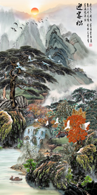 原创玄关水墨山水风景画装饰画