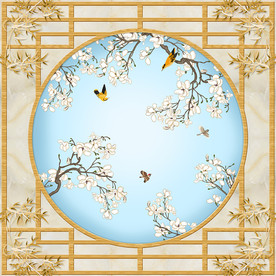 新中式花鸟吊顶装饰