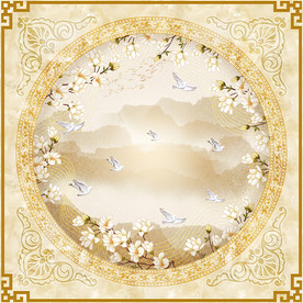 新中式花鸟山水吊顶装饰