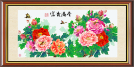 原创高清手绘牡丹装饰画背景墙