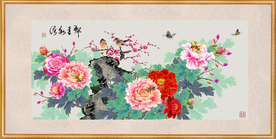 原创高清手绘牡丹装饰画壁画