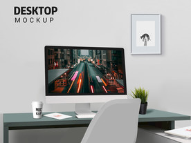 桌面电脑屏幕样机效果图