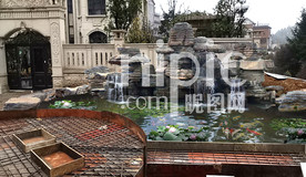 庭院千层石假山水系效果图