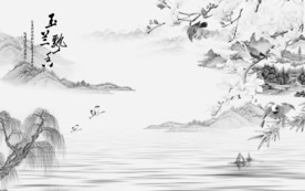 现山水画精美画 TIF分层