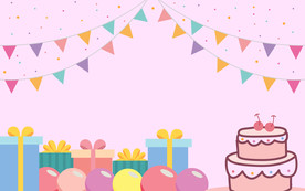 粉色生日海报